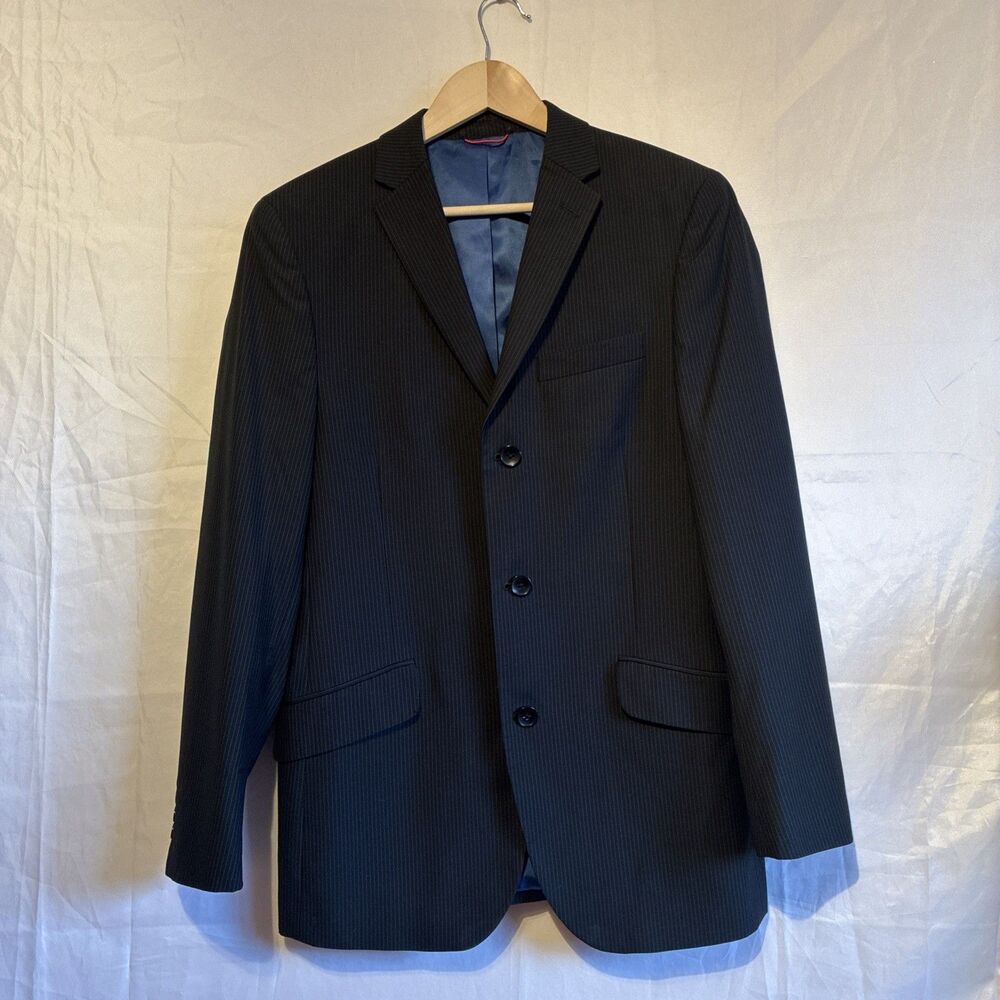 Billy London UK Navy Pinstripe Blazer 38R Mens Suit Jacket Classic Business